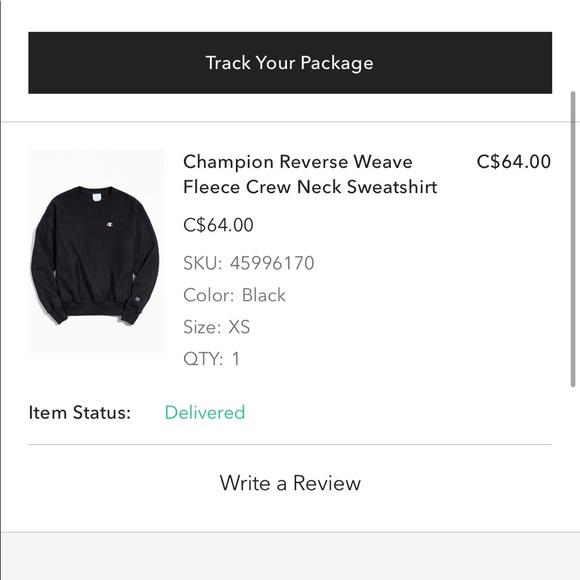 CHAMPION UO REVERSE WEAVE BLACK SWEATSHIRT CREWNECK - Picture 6 of 6